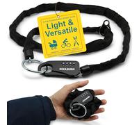 KOHLBURG Secure 129cm / 51" Long Combination Chain Lock for The Pocket - 3mm Strong - Robust Security for ski, Motorbike Helmet & Accessories - 4-Digit Number Code
