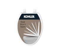 Kohler 20110-0 Brevia Elongated Toilet Seat with Grip-Tight Bumpers, Quiet Close, Attach Hardware, Quick-Release Hinges, White