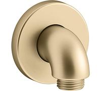 Kohler 22172-2MB Purist Stillness Wall-Mount Supply Elbow with Check Valve for Handshower Hose, Handheld Shower Elbow, Vibrant Brushed Moderne Brass