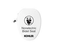 Kohler 98804-CP-0 Purewash Toilet Seat with Polished Chrome Handle, Elongated Manual Non Electric Bidet with Adjusting Spray Pressure and Position, Quiet-Close Lid, White