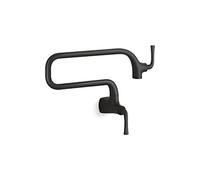 KOHLER K-22066-BL Graze Kitchen Sink Wall Mount Pot Filler in Matte Black Finish
