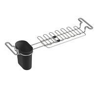 KOHLER K-5473-CHR Multi-Purpose Over-The-Sink Drying Rack, Caddy with Kitchen Towel Bar Holder, Soaking Cup. Expandable 14.6" to 17.6", 17.625 x 5 x 5.25, Charcoal