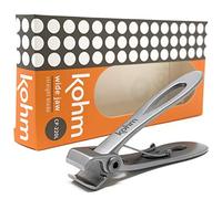 Kohm CP-220L Straight Blade, 5mm Heavy Duty, Wide Jaw Toenail Clippers for Thick Toenails or Tough Fingernails, Large Toenail Clippers for Men, Seniors, Adults