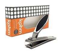 Kohm WHS-540L Rubber Grip Nail Clippers for Thick Nails, 6mm Extra Wide Jaw, Curved Blade - Sharp, Heavy Duty, Large Stainless Steel Toenail Clippers for Thick Toenails for Men, Seniors, Adults