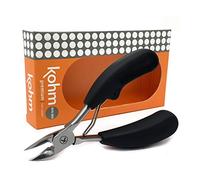 Kohm WHS-800 Chiropodist Style Toe Nail Clipper for Thick, Fungal or Ingrown Toenails, Large Heavy Duty Easy Grip Rubber Handle Podiatrist Style Toenail Clipper for Men, Seniors, Adults
