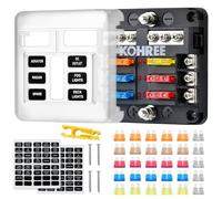 Kohree 6 Way 12V Fuse Box, 12 Volt Blade Fuse Block with LED Indicator