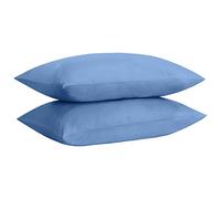 KOHSAR Easy Care Standard Pillow Cases 2 Pack, 50CM x 75CM Plain Dyed Poly Cotton Pair of Pillowcases