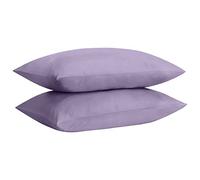 KOHSAR Easy Care Standard Pillow Cases 2 Pack, 50CM x 75CM Plain Dyed Poly Cotton Pair of Pillowcases