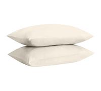 KOHSAR Easy Care Standard Pillow Cases 2 Pack, 50CM x 75CM Plain Dyed Poly Cotton Pair of Pillowcases