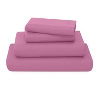 KOHSAR Fuchsia Double Bed Sheet Set - 4 Pieces Poly Cotton Sheet Set Double Size Soft Wrinkle Resistant Bedding Set - Flat Sheet + Fitted Sheet + 2 Pillowcases