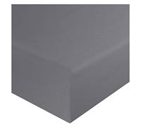 KOHSAR Grey 4FT Small Double Fitted Bedsheet - 100% Poly Cotton Fitted Sheet, Soft, Skin Friendly, Breathable, Poly Cotton Percale - Small Double Fitted Bed Cover