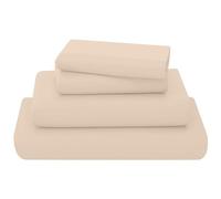 KOHSAR Latte King Bed Sheet Set - 4 Pieces Poly Cotton Sheet Set King Size Soft Wrinkle Resistant Bedding Set - Flat Sheet + Fitted Sheet + 2 Pillowcases