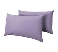 KOHSAR Lilac Easy Iron Housewife Standard Pillow Cases 2 Pack, 50CM x 75CM Plain Dyed Poly Cotton Pair of Pillowcases