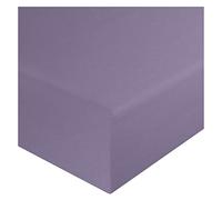 KOHSAR Lilac Extra Deep 4FT Small Double Fitted Bedsheet - 100% Poly Cotton Fitted Sheet, Soft, Skin Friendly, Breathable, Poly Cotton Percale - Deep 4FT Fitted Bed Cover