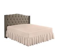 KOHSAR Non Iron Percale Double Valance Sheets Double Easy Care Polycotton Fitted Valance Sheets, Poly Cotton Double Bed Valance, Fitted Valance Sheets Double Bed