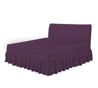 Kohsar Plum King Size Valance Sheet - Poly Cotton Bed Skirt Valance Sheet - Polycotton Frilled Base Fitted Valance Sheet 152CM x 198CM
