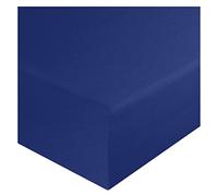 KOHSAR Royal Blue Extra Deep 4FT Small Double Fitted Bedsheet - 100% Poly Cotton Fitted Sheet, Soft, Skin Friendly, Breathable, Poly Cotton Percale - Deep 4FT Fitted Bed Cover
