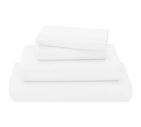 KOHSAR White King Bed Sheet Set - 4 Pieces Poly Cotton Sheet Set King Size Soft Wrinkle Resistant Bedding Set - Flat Sheet + Fitted Sheet + 2 Pillowcases