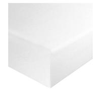 KOHSAR White King Size Fitted Bedsheet - 100% Poly Cotton Fitted Sheet, Soft, Skin Friendly, Breathable, Poly Cotton Percale - Kingsize Fitted Bed Cover