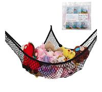 KOHUIJOO Toy Hammock for Stuffed Animals, Stuffed Animal Hammock Net Jumbo Plush Toy Storage Cornet Net 70" Wall Sling Giant Baby Kids Children Teddy Bear Mesh Toy Net Organizer Black