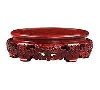 KOHUS Bonsai Stand Bonsai Display Stand Round Rotatable Ornament Flower Bonsai Strange Stone Solid Wood Bracket FishTank Crafts Hollow Base Potted Plant Rack(35cm)
