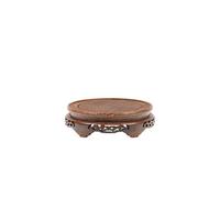 KOHUS Bonsai Stand Round Base Flower Pot Base Strange Stone Bonsai Teapot Buddha Statue Ornaments Solid Wood Bracket Potted Plant Rack