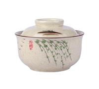 KOHUS Dinner Plates Creative Dinner Plates Japanese Style Ramen Bowl with Lid Ceramic Instant Noodle Bowl for Soup Rice Noodle and Porridge Kitchen Tableware Salad Plates(A)