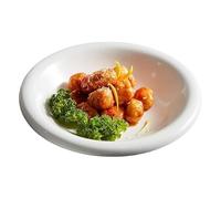 KOHUS Dinner Plates Creative Fruit Salad Plate Ceramic Pasta Round Plate Dish Home Vegetable Plate Cold Dish Plate Salad Plates(10-inch)