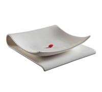 KOHUS Dinner Plates Square Folding Plate Household Ceramic Plate Restaurant Dish Western Plate Fruit Dessert Flat Plate Household Breakfast Plate Salad Plates(12inch)