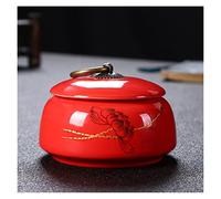 KOHUS Tea Can Ceramic Airtight Tea Caddy Travel Tea Caddy Kitchen Storage Spice Dried Fruit Jar Tea Box Candy Storage Jar Storage Container(A)