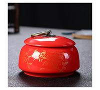 KOHUS Tea Can Ceramic Airtight Tea Caddy Travel Tea Caddy Kitchen Storage Spice Dried Fruit Jar Tea Box Candy Storage Jar Storage Container(C)