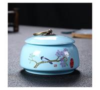 KOHUS Tea Can Ceramic Airtight Tea Caddy Travel Tea Caddy Kitchen Storage Spice Dried Fruit Jar Tea Box Candy Storage Jar Storage Container(E)