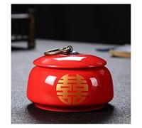 KOHUS Tea Can Ceramic Airtight Tea Caddy Travel Tea Caddy Kitchen Storage Spice Dried Fruit Jar Tea Box Candy Storage Jar Storage Container(B)