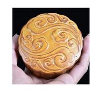 KOHUS Tea Can Ceramic Mid-Autumn Moon Cake Shape Tea Can Sealed Spice Jar Creative Small Travel Jar Portable Kitchen Storage Tank Storage Container(A)