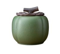 KOHUS Tea Can Creative Persimmon Bulk Tea Storage Container Jar Ceramic Sealed Jar Portable Tea Jar Chinese Retro Tea Set Single Jar Storage Container(C)