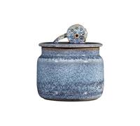 KOHUS Tea Can Purely Handmade Loose Tea Storage Container Jar Ceramic Small Sealed Jar Chinese Retro Single Jar Tea Set Accessories Storage Container