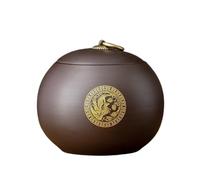 KOHUS Tea Can Purple Clay Bulk Tea Storage Jar Ceramic Sealed Jar Creative Gold-painted Tea Jar Chinese Tea Set Single Jar Storage Container(B)