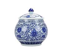 KOHUS Tea Can Vintage Chinese Celadon Porcelain Tea Canister Ceramic Sealing Jar Large Household Storage Storage Canister Tea Canister Storage Container