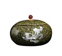 KOHUS Tea Can Vintage Loose Tea Storage Container Jar Ceramic Small Sealed Jar Portable Tea Jar Chinese Tea Set Single Jar Storage Container(C)