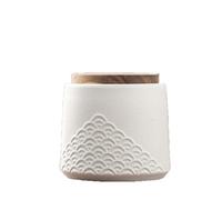 KOHUS Tea Can Wave Corrugated Tea Jar Ceramic Jar Household Elegant And Atmospheric Storage Jar With Lid Tea Box Storage Container(B)