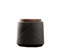 KOHUS Tea Can Wave Corrugated Tea Jar Ceramic Jar Household Elegant And Atmospheric Storage Jar With Lid Tea Box Storage Container(D)