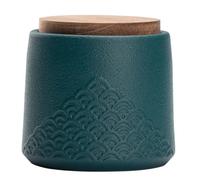 KOHUS Tea Can Wave Corrugated Tea Jar Ceramic Jar Household Elegant And Atmospheric Storage Jar With Lid Tea Box Storage Container(A)