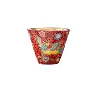 KOHUS Tea Cup Enameled Master's Cup Gilded Tea Cup Ceramic Tea Bowl Kung Fu Tea Set Single Cup Conical Tea Tasting Cup Personal Cup Soaking Container(A)