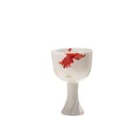 KOHUS Tea Cup Hand-Painted Koi Teacup High-Foot Cup Ceramic White Wine Cup Female Single Household Tea Set High-Foot Tea Cup Soaking Container