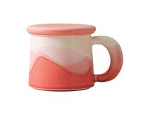 KOHUS Tea Cup Kiln Change Simple Tea Cup Ceramic Home Office Personal Use with Lid Mug Soaking Container(A)