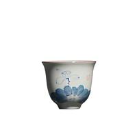KOHUS Tea Cup Travel Tea Cup, Hand Painted Small Tea Cup, Underglaze Blue and White Kung Fu Tea Cup, Ceramic Aroma Cup Soaking Container(A)