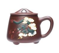 KOHUS Tea Cup Zisha Cup Handmade Water Cup with Lid 500ML Tea Brewing Cup Painted Household Large Capacity Tea Set Soaking Container