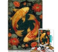 Koi 1000 Piece Jigsaw Puzzle for Adults And Teenagers,Help The Brain Exercise Addictive Toys to Cultivate Patience Suitable for Couples 50x75cm