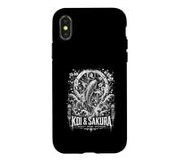 Koi And Sakura Beauty Swims Upstream Japanese Waves Case for iPhone X/XS