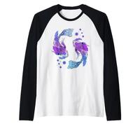 Koi Asian Carp Japanese Koi Carp Japan Pond Yin Yang Fish Raglan Baseball Tee
